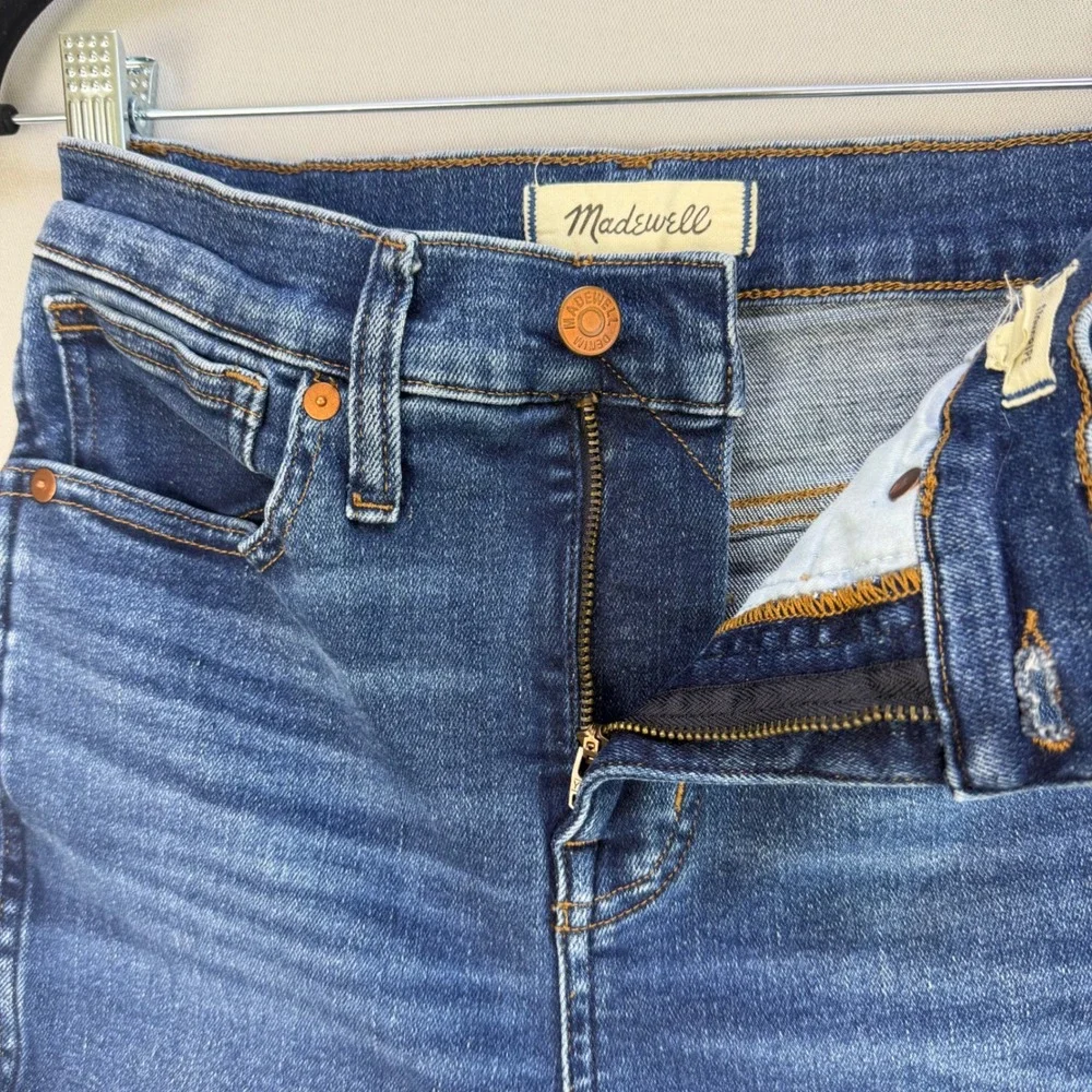 Madewell Stovepipe Jeans High Rise Straight Leg Blue Denim Size 25